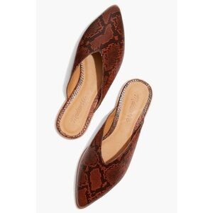 NEW IN BOX MADEWELL The Emilia Mule in Snake Embossed Leather
